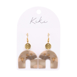 KiKi Beige Shimmer Arch Earrings