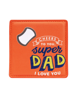 Father's Day Super Dad Bottle Opener Coaster 