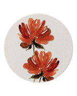 Home Sweet Home Rust Floral Ceramic Coaster