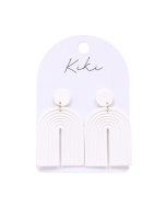 KiKi White Arch Earrings