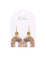 KiKi Beige Shimmer Arch Earrings