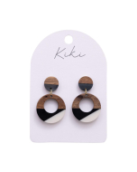 KiKi Geo Wood Circles Earrings
