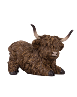 Rustic Meadow Highland Cow Standing Statue