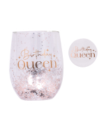 Celebration Birthday Glitter Stemless Glass & Badge Set