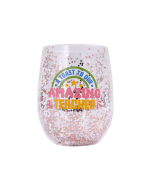 Teacher Amazing Glitter Wine Glass